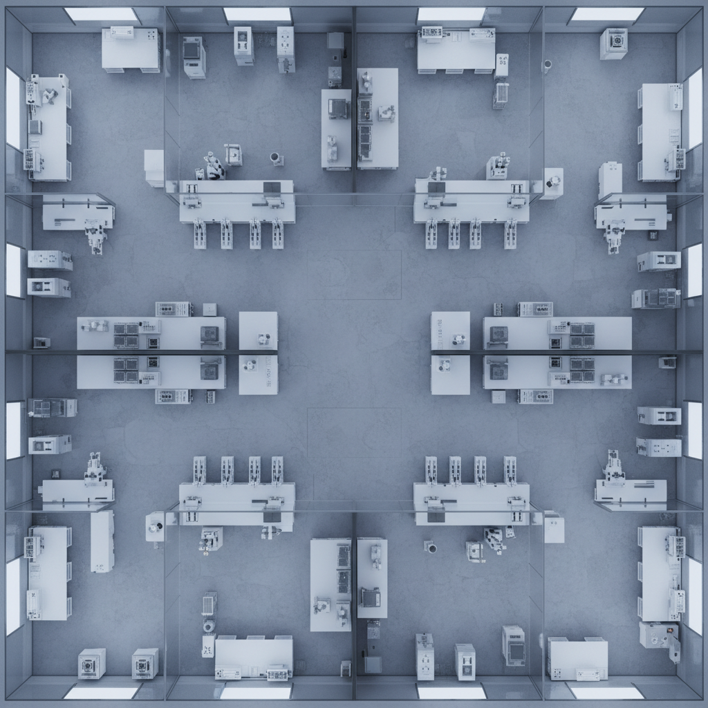 Scientist evaluating cell sorter configuration options in a laboratory setting